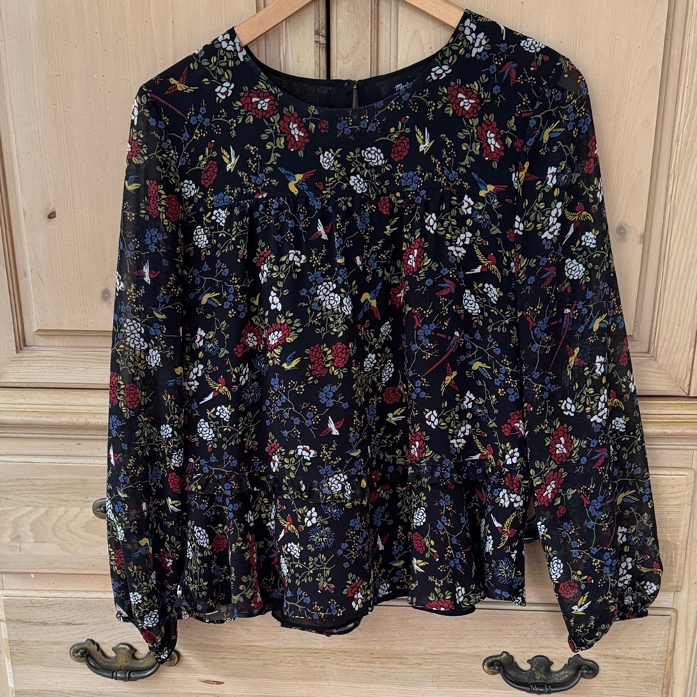 Madewell Floral Long Sleeve Women's Top